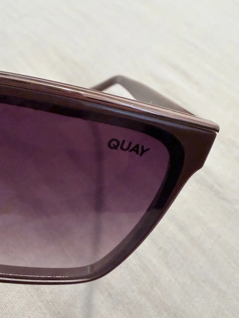 Quay Australia Level Up Chocolate Brown Gradient Oversized Square Sunglasses